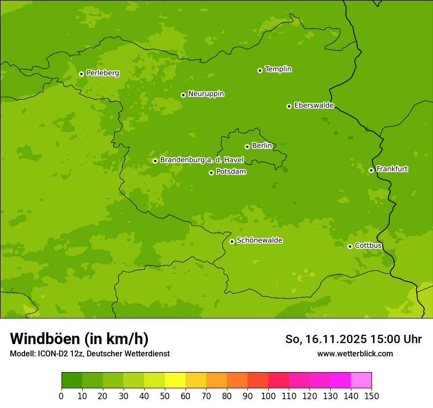 Modellkarten Windgeschwindigkeit