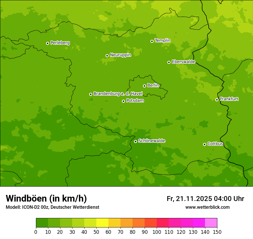 Modellkarten Windgeschwindigkeit