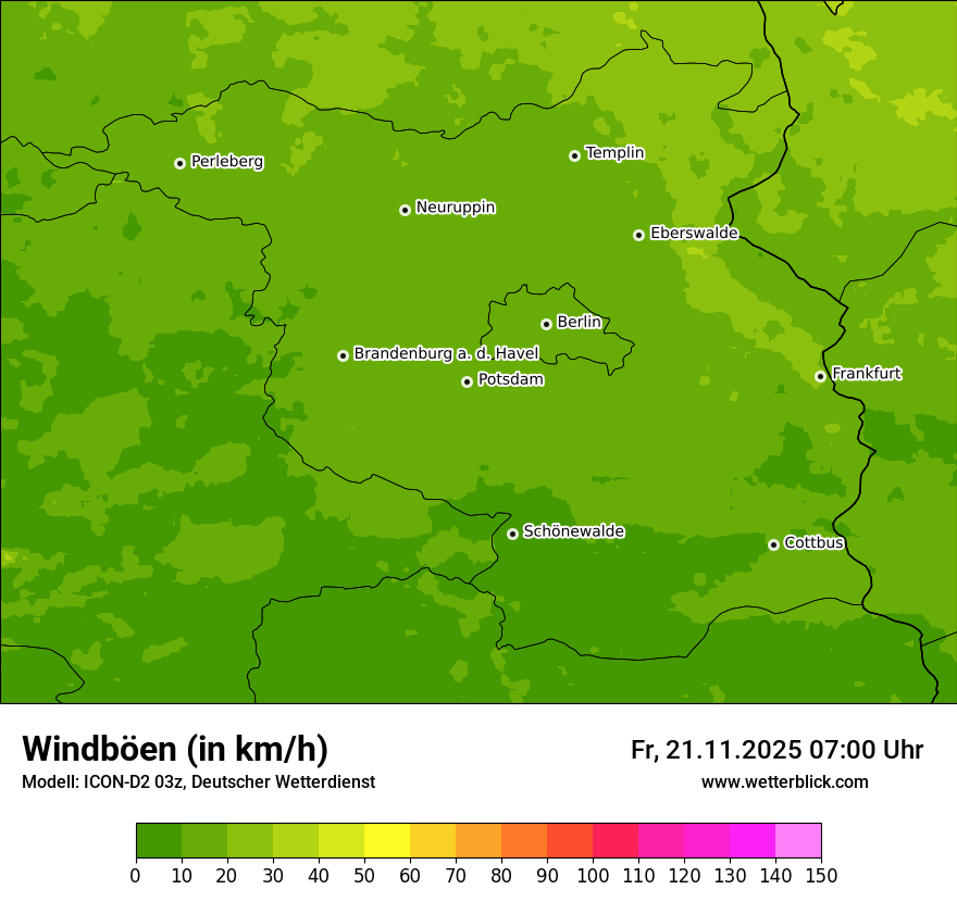 Modellkarten Windgeschwindigkeit