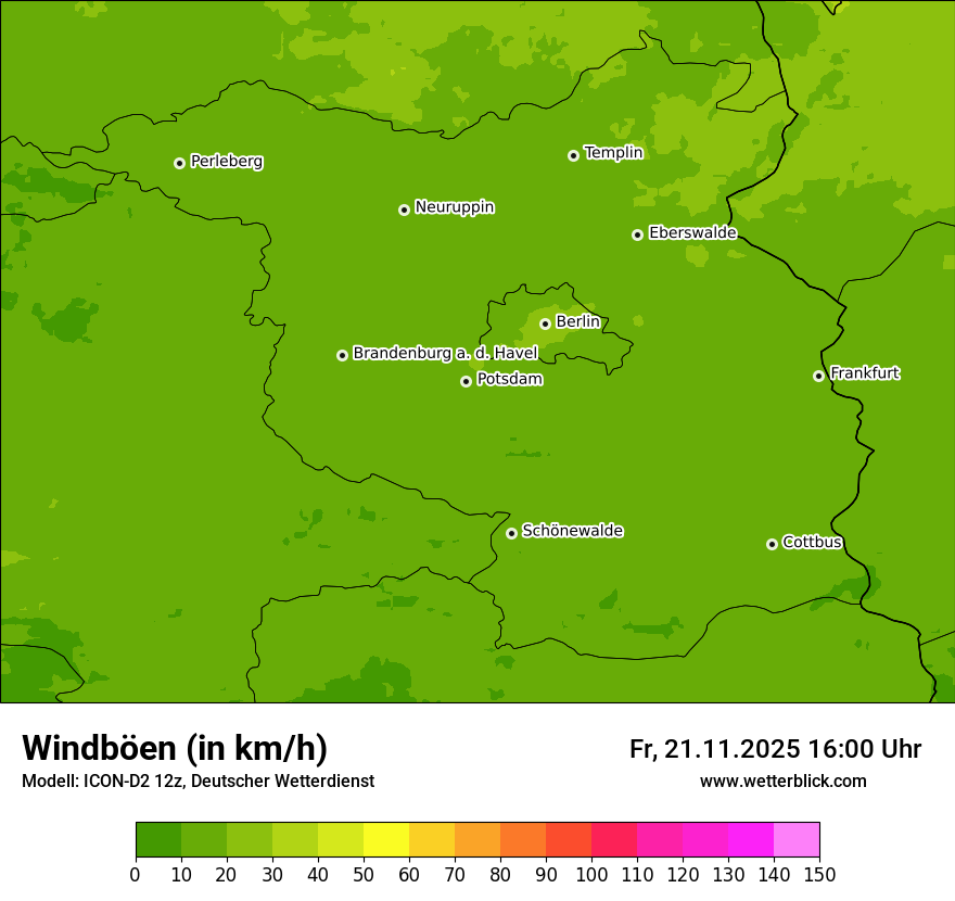 Modellkarten Windgeschwindigkeit