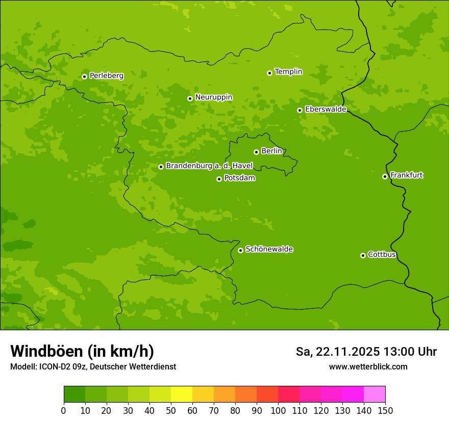 Modellkarten Windgeschwindigkeit