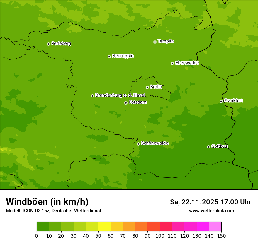 Modellkarten Windgeschwindigkeit