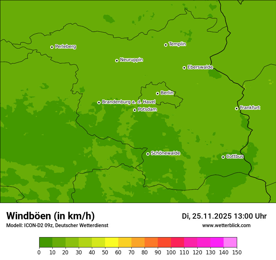 Modellkarten Windgeschwindigkeit