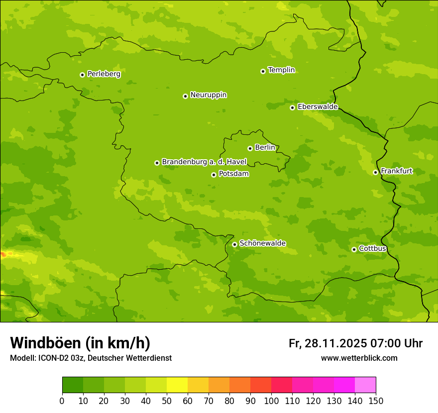 Modellkarten Windgeschwindigkeit