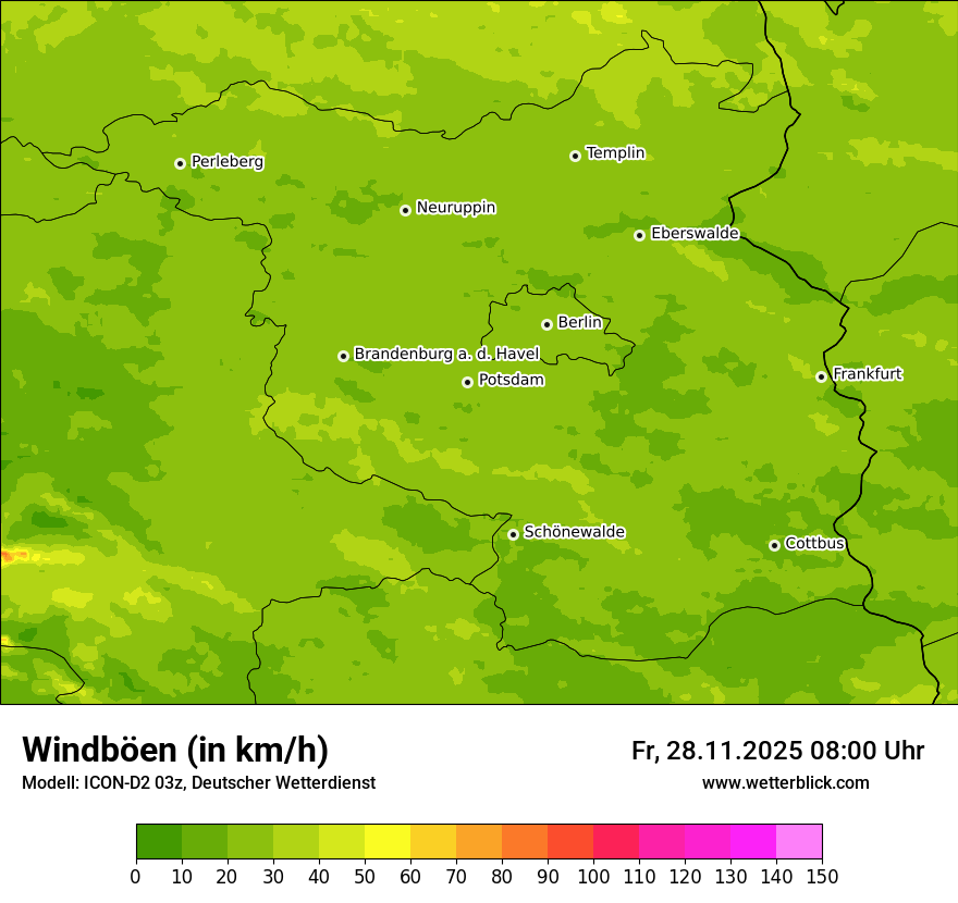 Modellkarten Windgeschwindigkeit