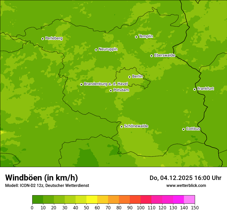 Modellkarten Windgeschwindigkeit