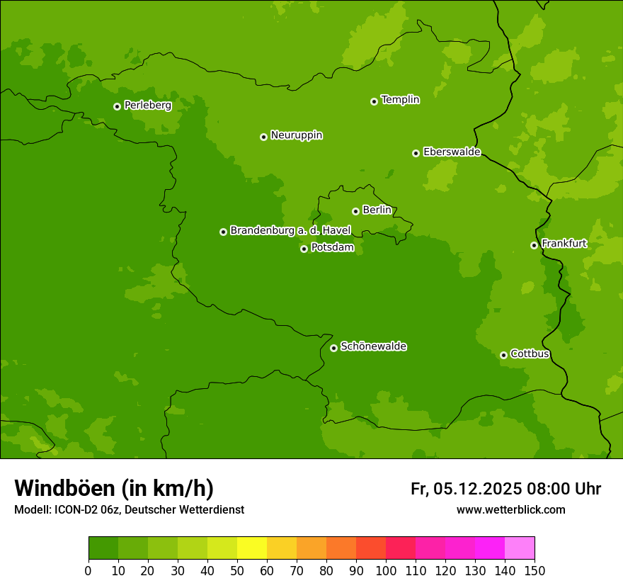 Modellkarten Windgeschwindigkeit