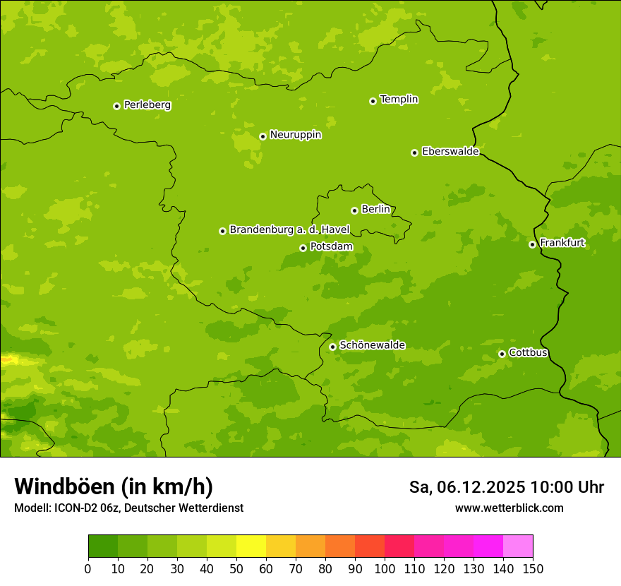 Modellkarten Windgeschwindigkeit