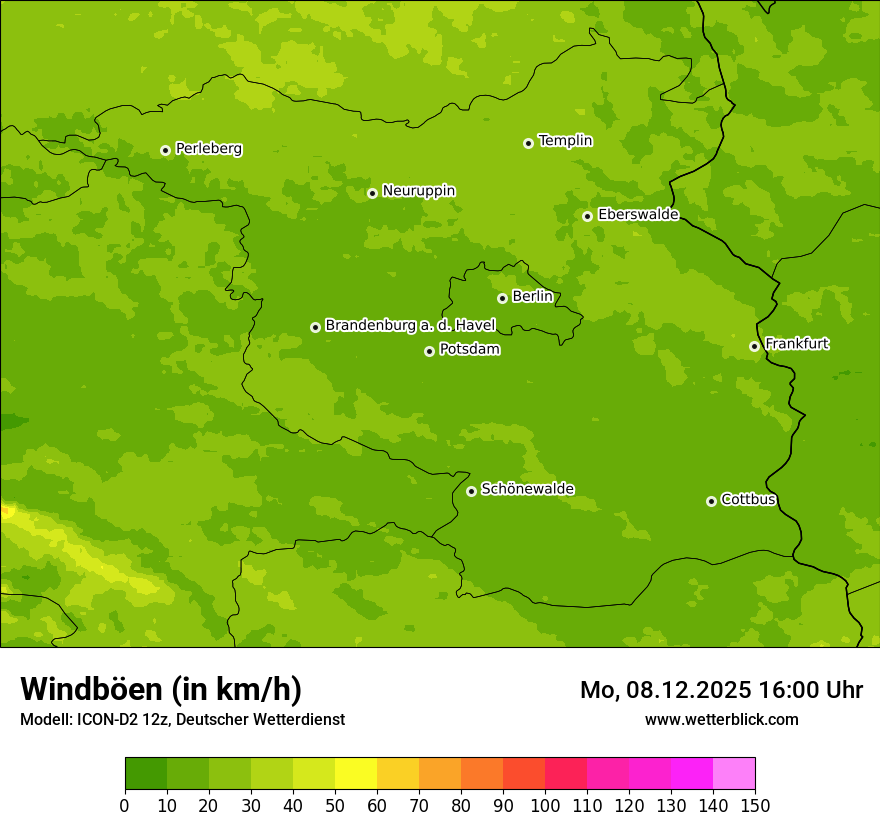 Modellkarten Windgeschwindigkeit