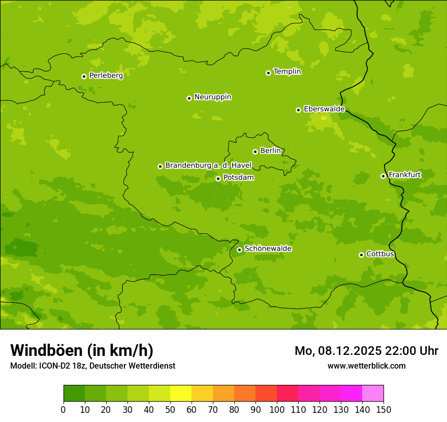 Modellkarten Windgeschwindigkeit