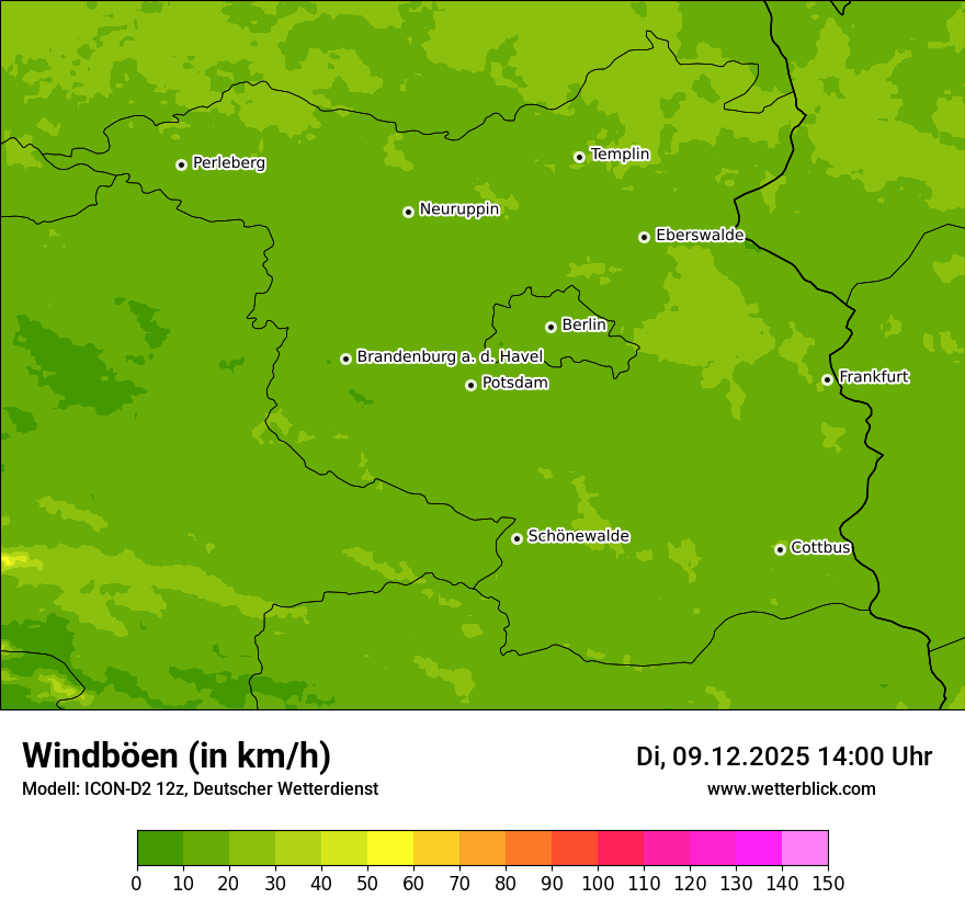 Modellkarten Windgeschwindigkeit