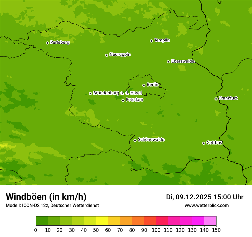 Modellkarten Windgeschwindigkeit