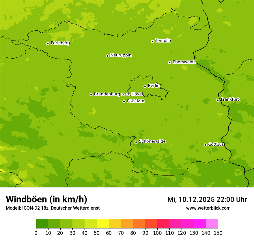 Modellkarten Windgeschwindigkeit