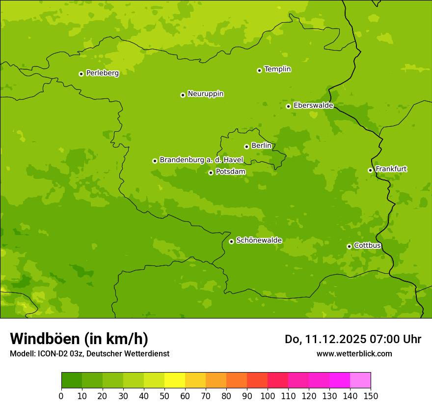 Modellkarten Windgeschwindigkeit