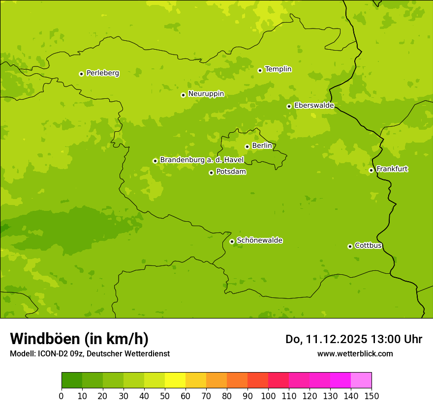 Modellkarten Windgeschwindigkeit