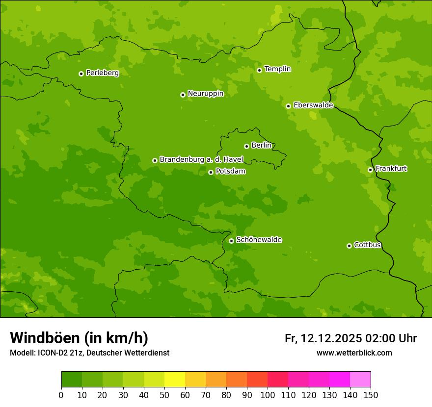Modellkarten Windgeschwindigkeit