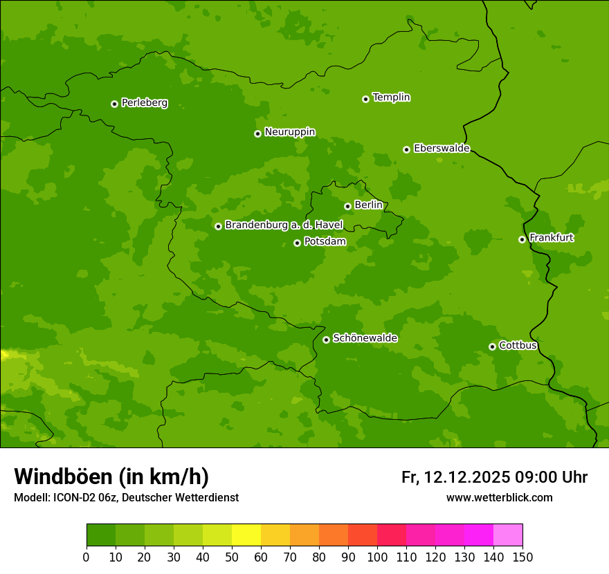Modellkarten Windgeschwindigkeit