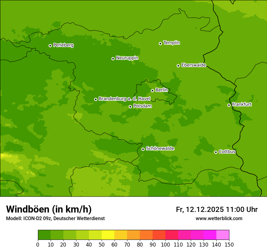 Modellkarten Windgeschwindigkeit