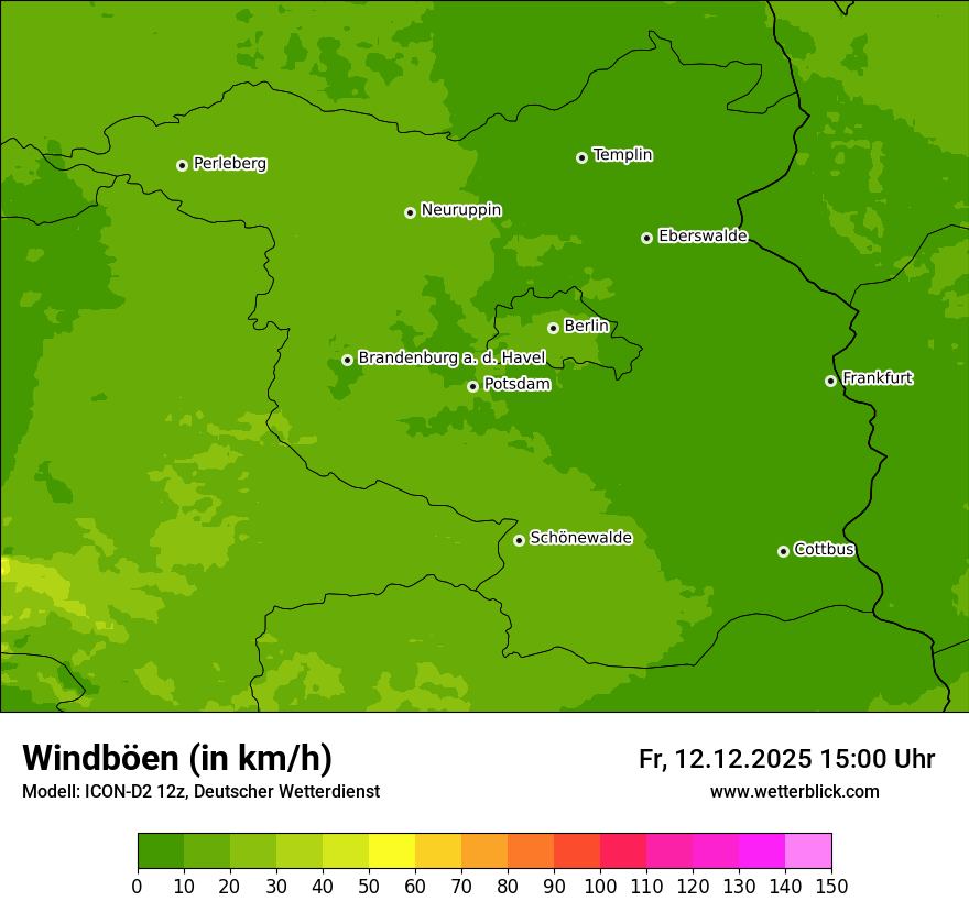 Modellkarten Windgeschwindigkeit
