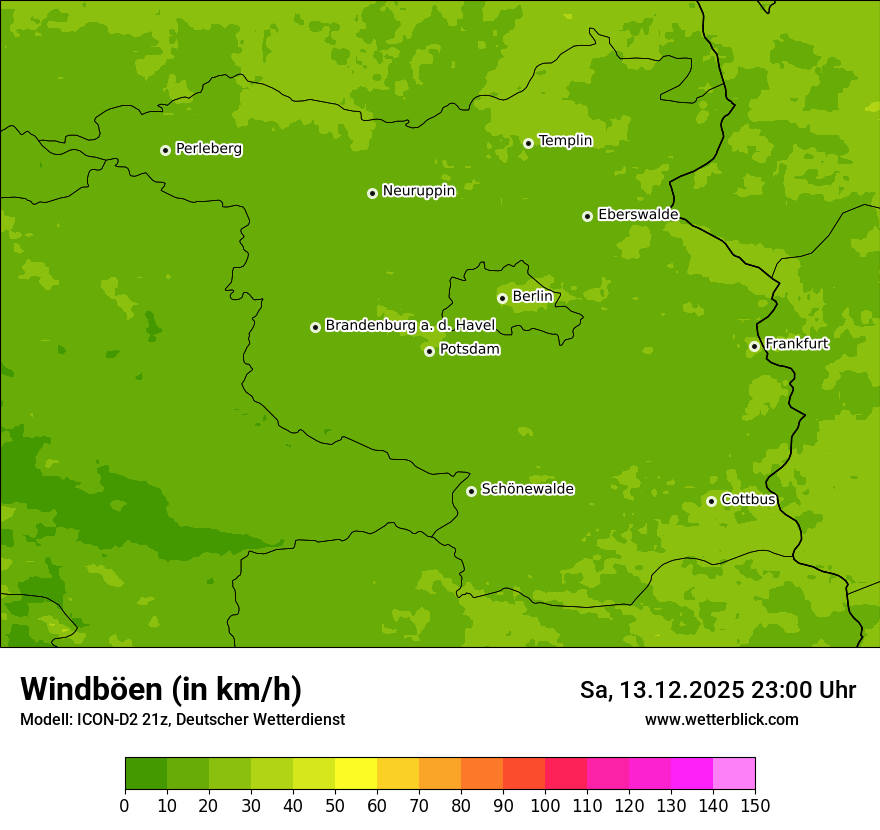 Modellkarten Windgeschwindigkeit