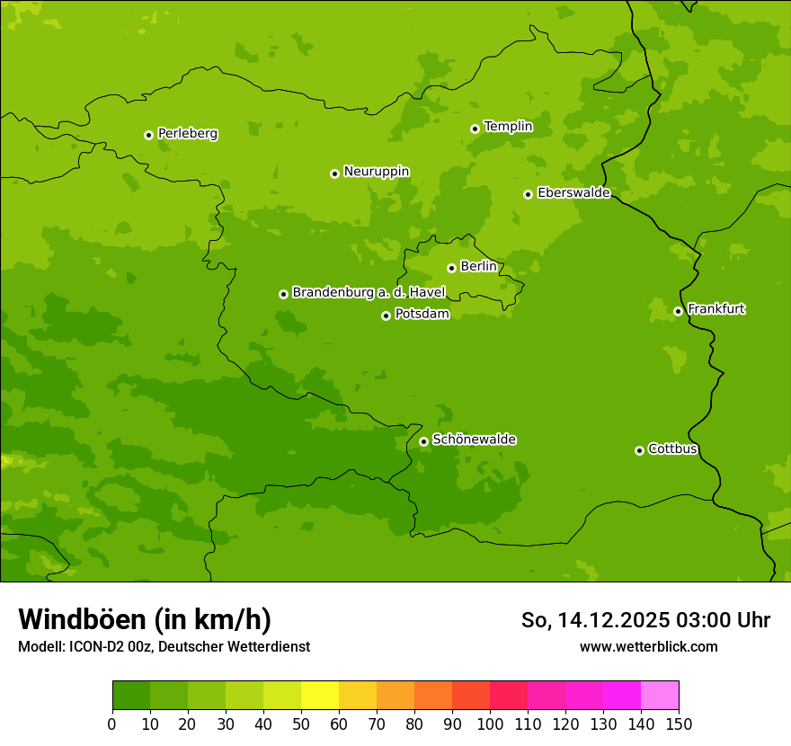 Modellkarten Windgeschwindigkeit