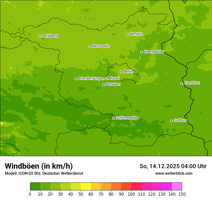 Modellkarten Windgeschwindigkeit