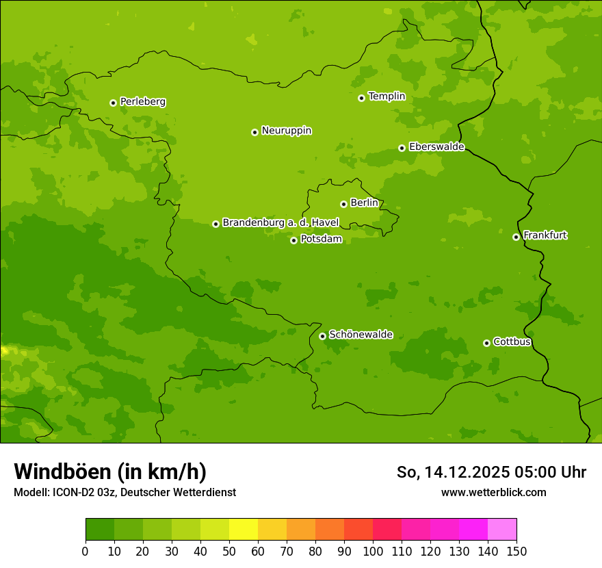 Modellkarten Windgeschwindigkeit