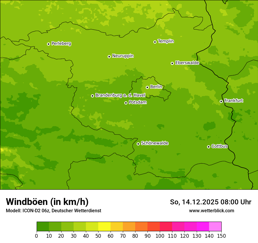 Modellkarten Windgeschwindigkeit