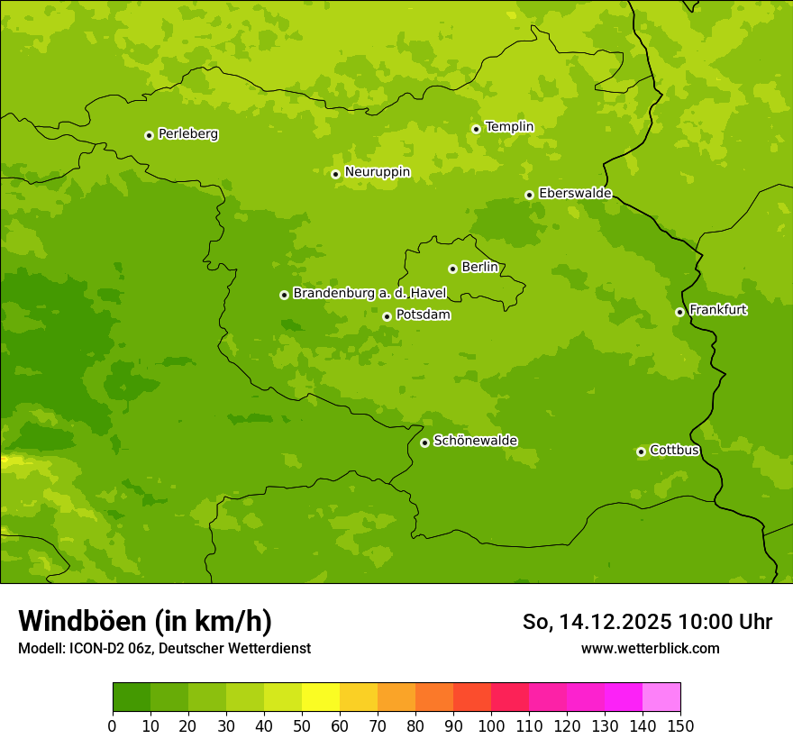 Modellkarten Windgeschwindigkeit