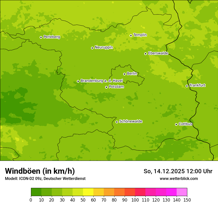 Modellkarten Windgeschwindigkeit