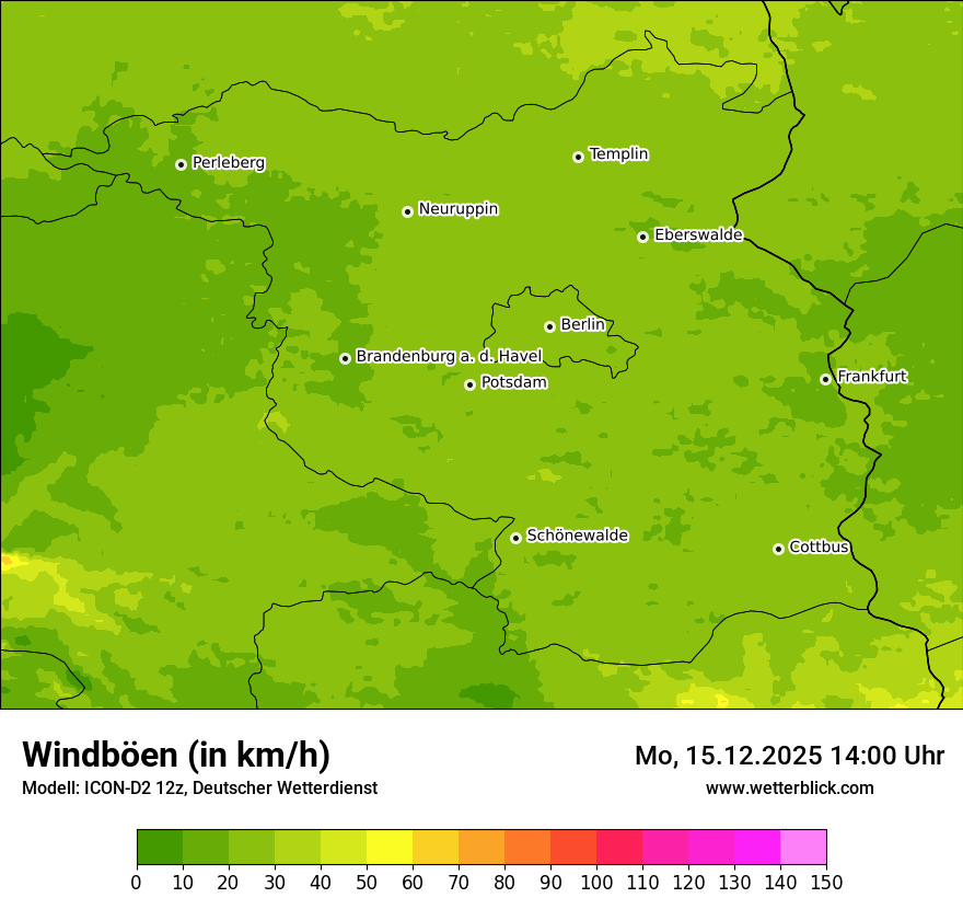 Modellkarten Windgeschwindigkeit