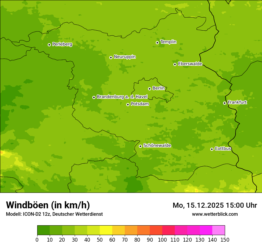 Modellkarten Windgeschwindigkeit