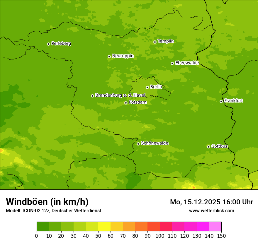 Modellkarten Windgeschwindigkeit