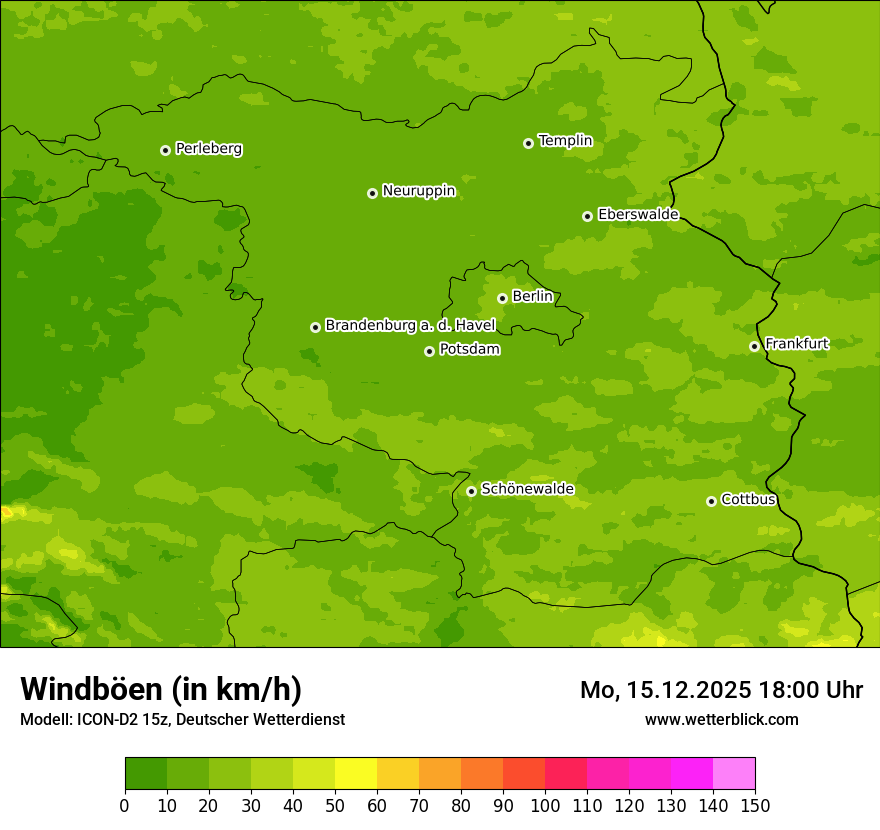 Modellkarten Windgeschwindigkeit