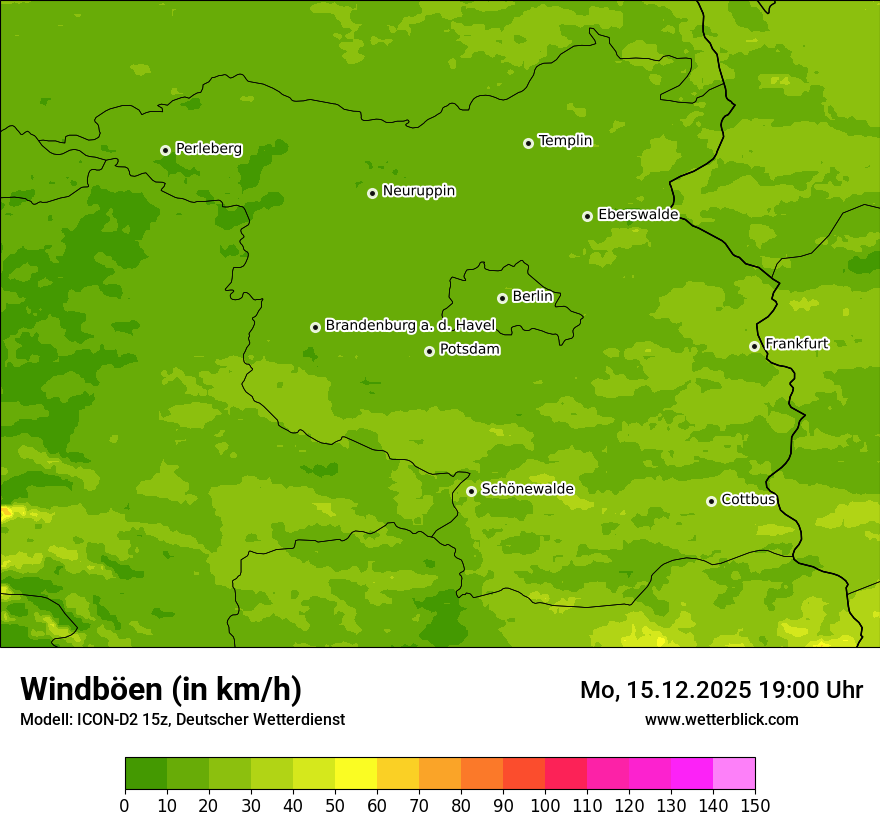 Modellkarten Windgeschwindigkeit