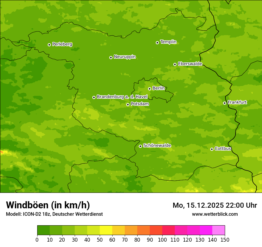 Modellkarten Windgeschwindigkeit