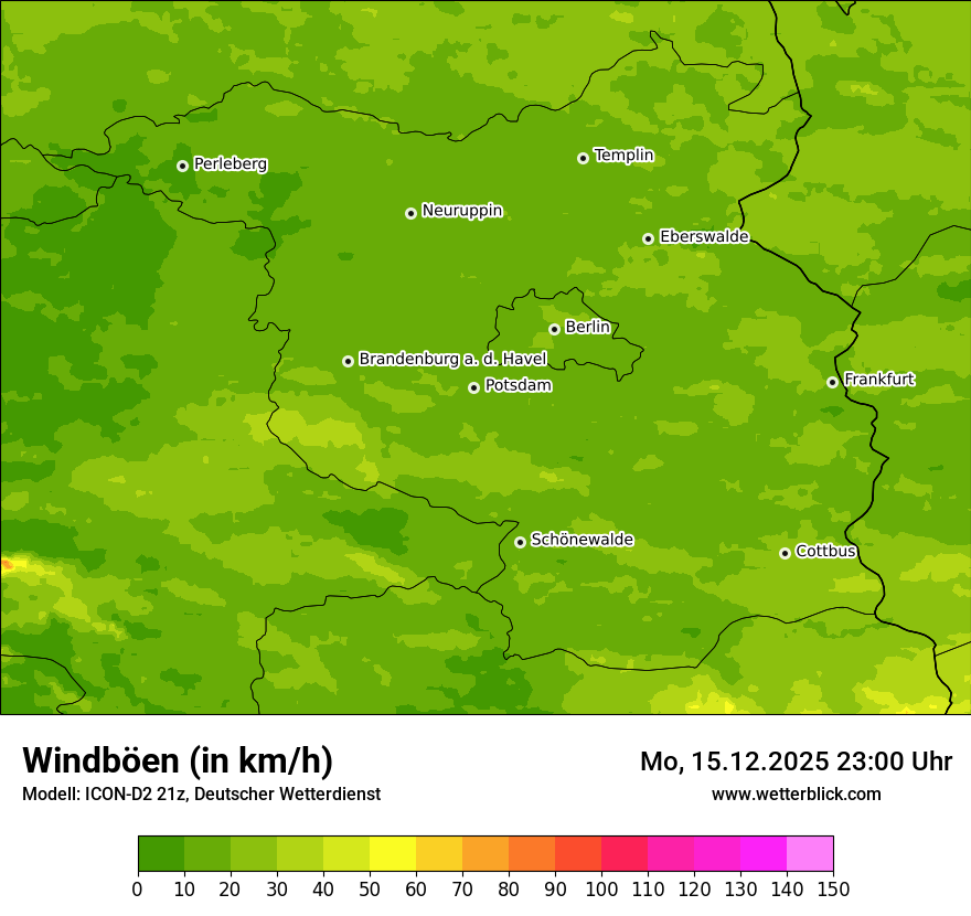 Modellkarten Windgeschwindigkeit