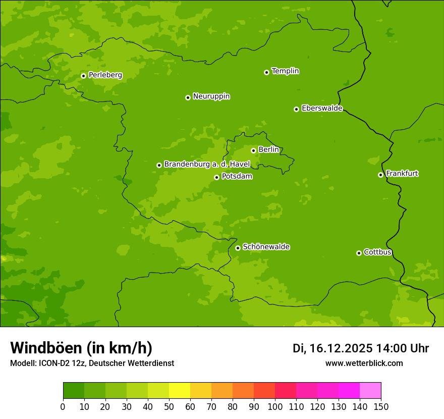 Modellkarten Windgeschwindigkeit
