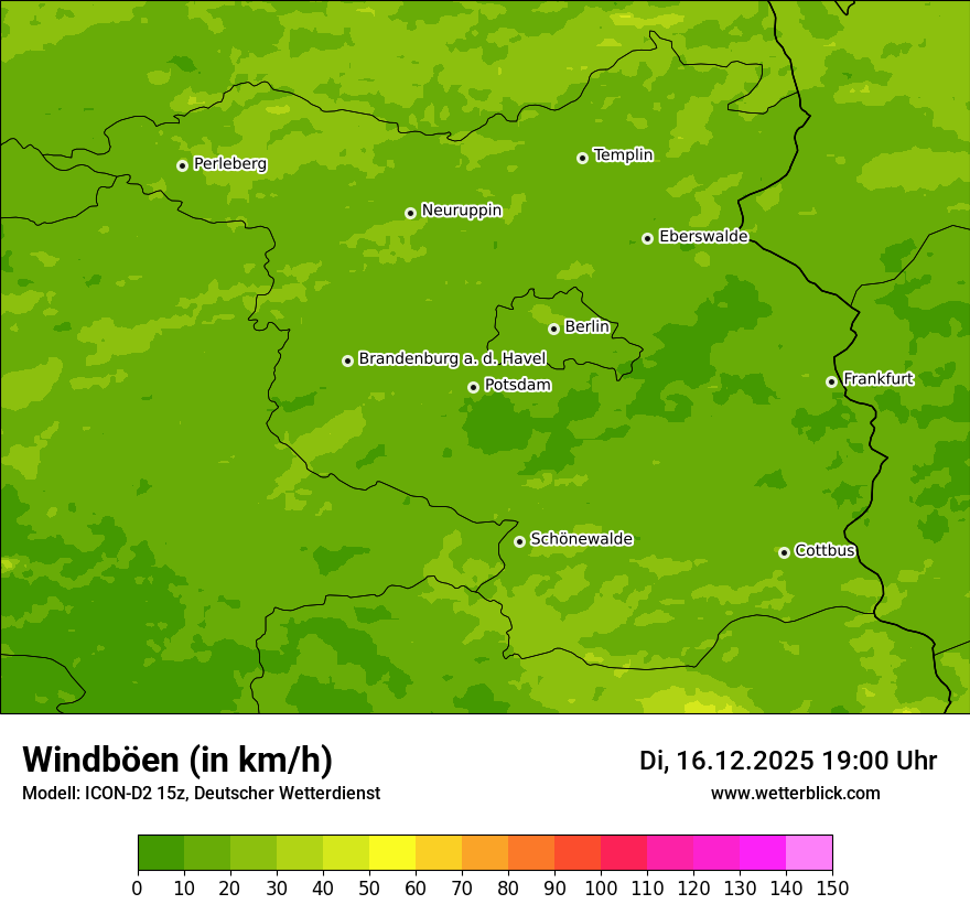 Modellkarten Windgeschwindigkeit