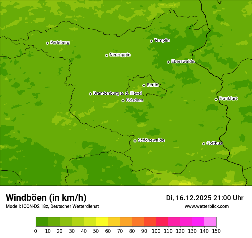 Modellkarten Windgeschwindigkeit