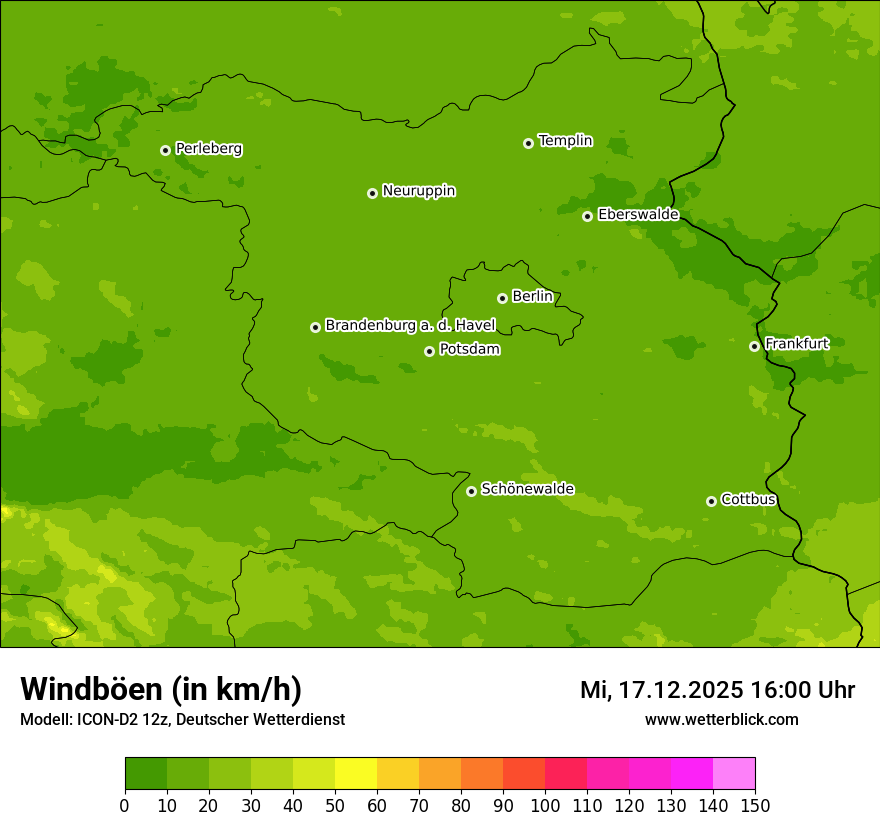 Modellkarten Windgeschwindigkeit
