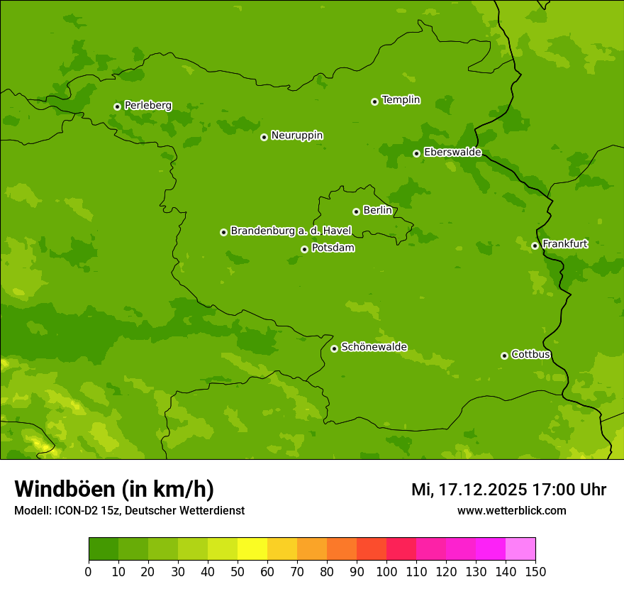 Modellkarten Windgeschwindigkeit