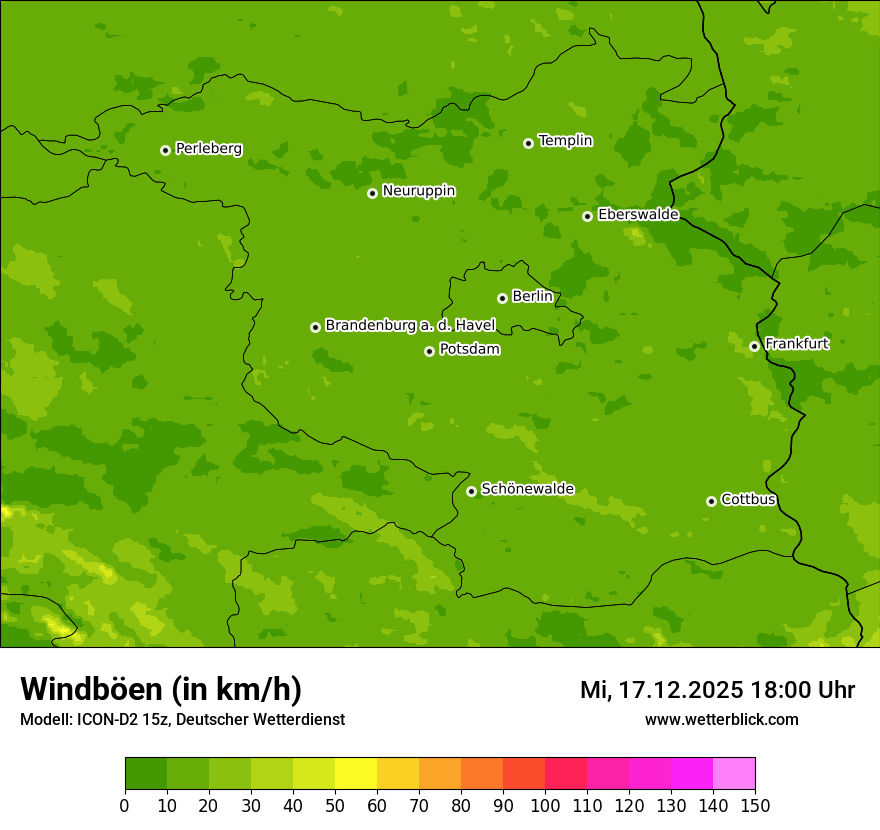 Modellkarten Windgeschwindigkeit