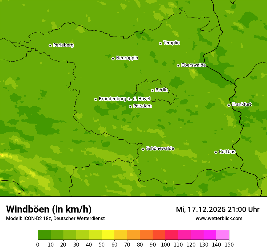 Modellkarten Windgeschwindigkeit