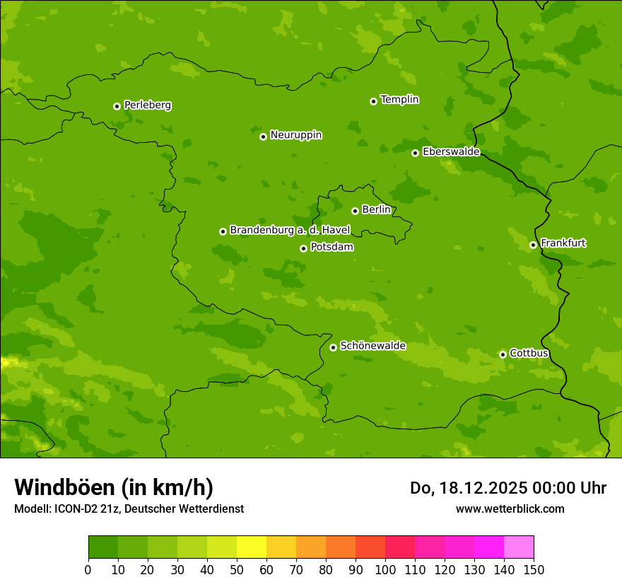 Modellkarten Windgeschwindigkeit