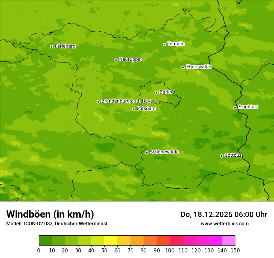 Modellkarten Windgeschwindigkeit