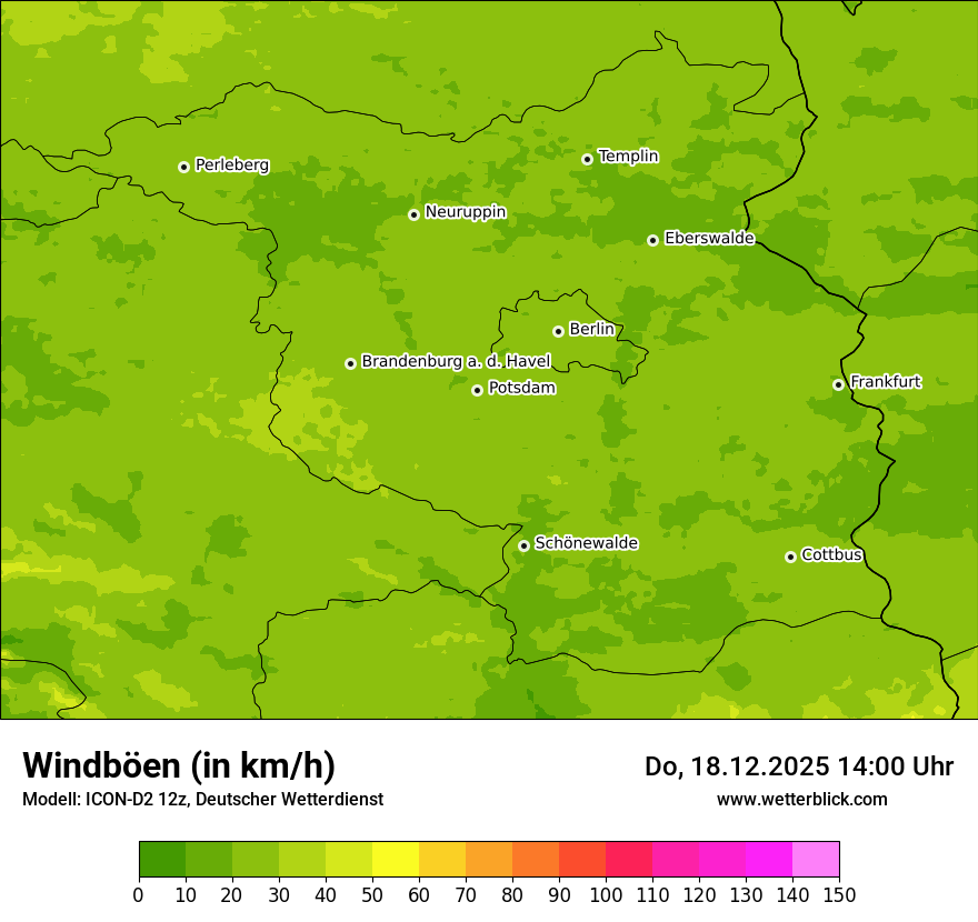 Modellkarten Windgeschwindigkeit