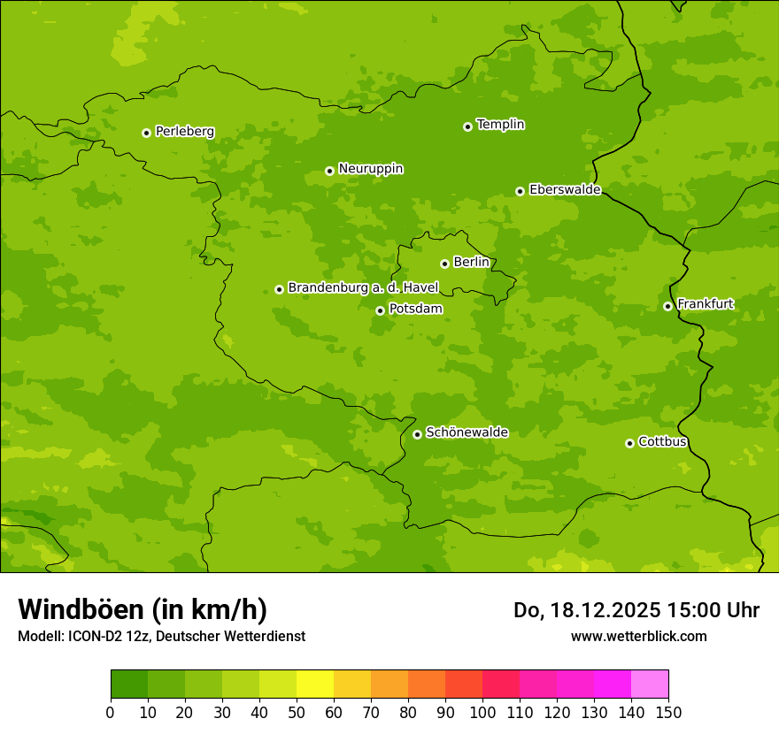 Modellkarten Windgeschwindigkeit
