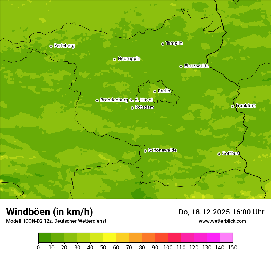 Modellkarten Windgeschwindigkeit