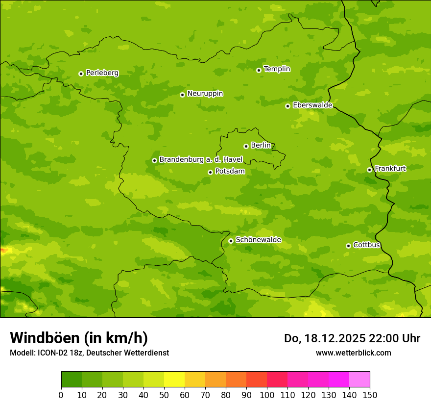 Modellkarten Windgeschwindigkeit